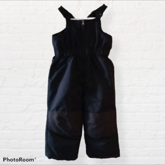 Black Snow Pants Ski Bib Overalls Winter Outside Play Skiing Size 3T Warm - Picture 1 of 7